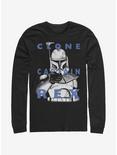 Star Wars: The Clone Wars Captain Rex Text Long-Sleeve T-Shirt, BLACK, hi-res