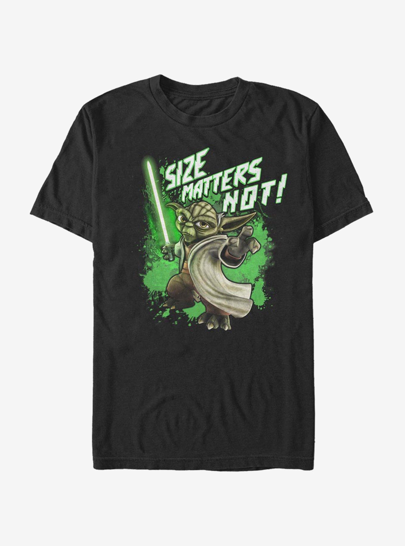 Star Wars: The Clone Wars Yoda Size Matters Not T-Shirt, BLACK, hi-res