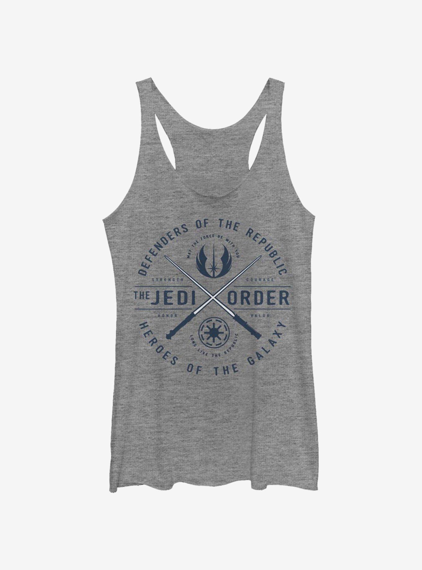 Star Wars: The Clone Wars Jedi Order Emblem Womens Tank Top, GRAY HTR, hi-res