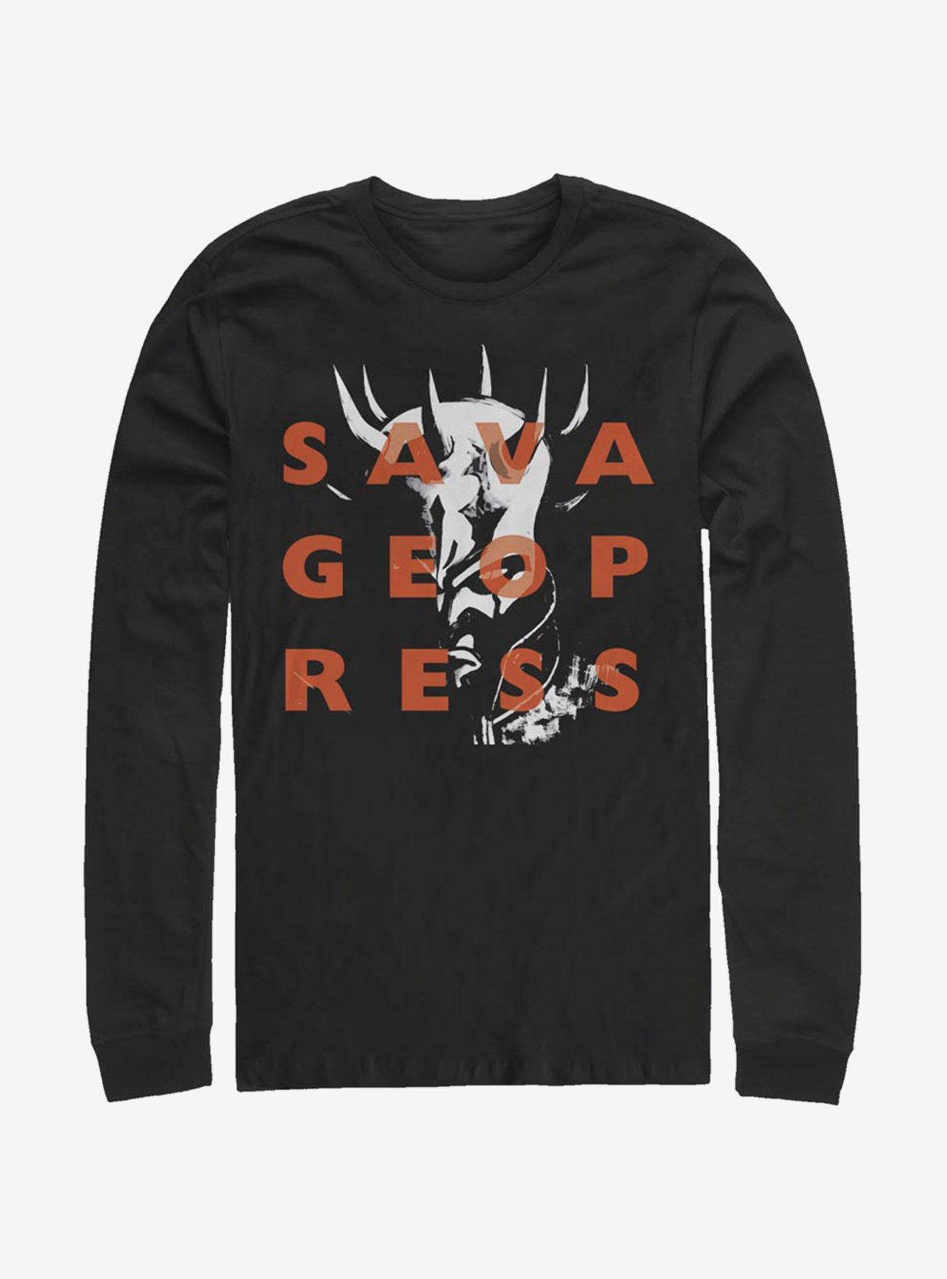 Star Wars: The Clone Wars Savage Opress Overlay Long-Sleeve T-Shirt, BLACK, hi-res