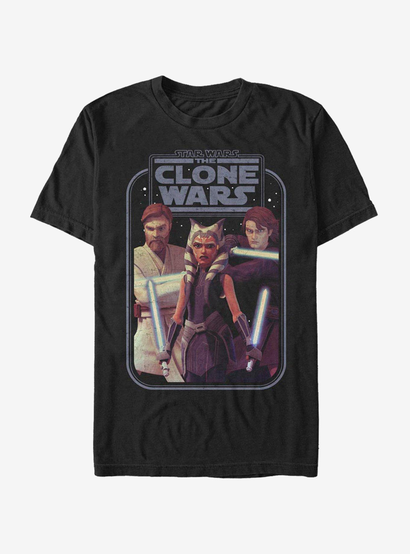 Star Wars: The Clone Wars Ahsoka Hero Group Shot T-Shirt, BLACK, hi-res
