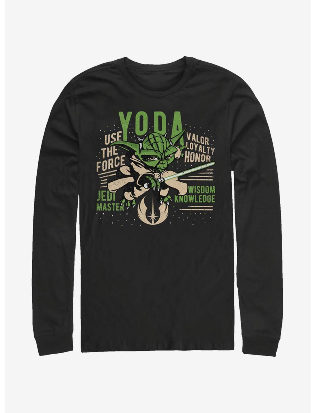 Star Wars: The Clone Wars Yoda Long-Sleeve T-Shirt, BLACK, hi-res