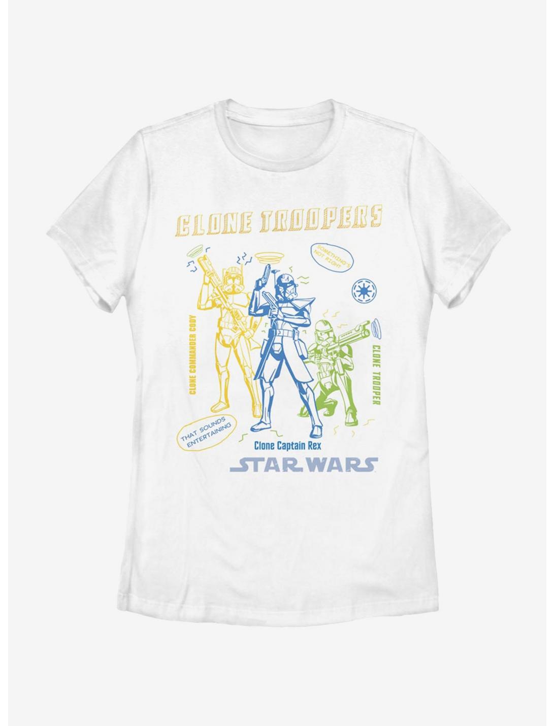 Star Wars: The Clone Wars Doodle Trooper Womens T-Shirt, WHITE, hi-res