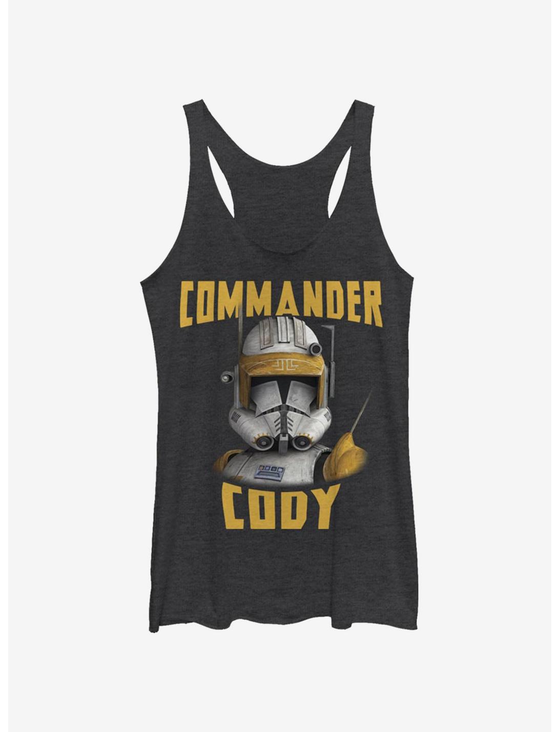 Star Wars: The Clone Wars Commander Cody Helmet Womens Tank Top, BLK HTR, hi-res