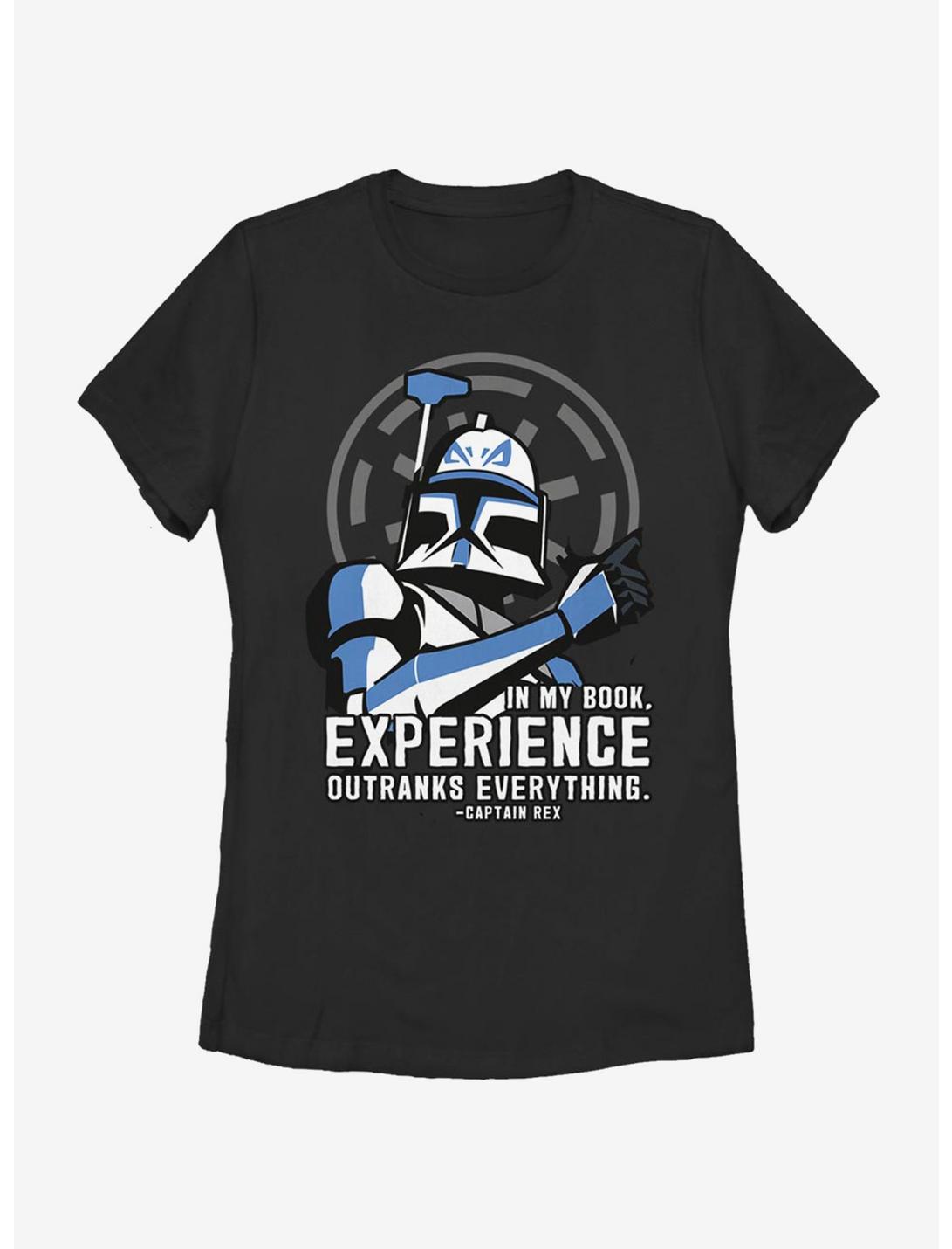 Star Wars: The Clone Wars Outranks Everything Womens T-Shirt, BLACK, hi-res