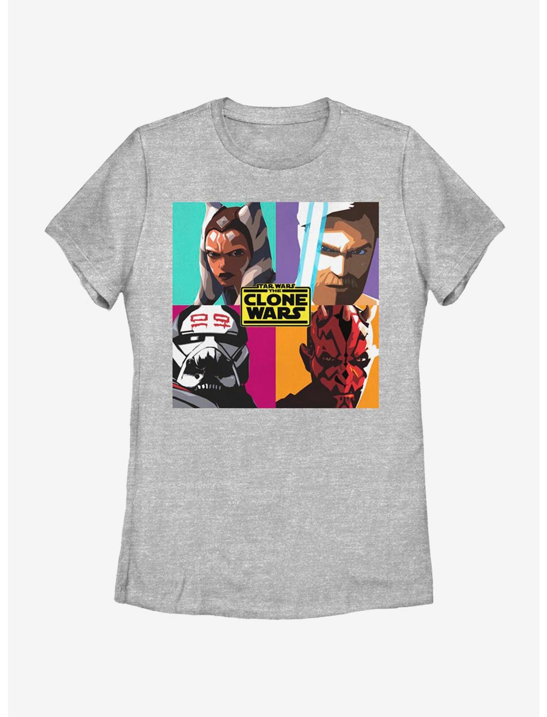 Star Wars: The Clone Wars Ahsoka Heroes Pop Art Womens T-Shirt, ATH HTR, hi-res
