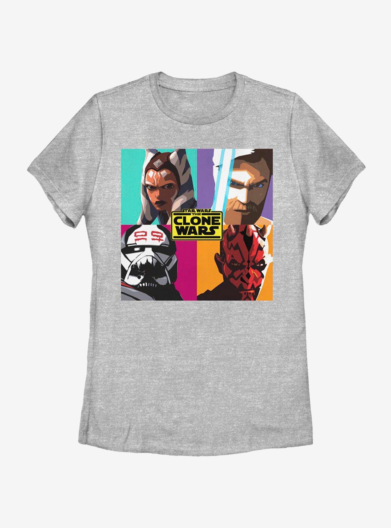Star Wars: The Clone Wars Ahsoka Heroes Pop Art Womens T-Shirt, ATH HTR, hi-res