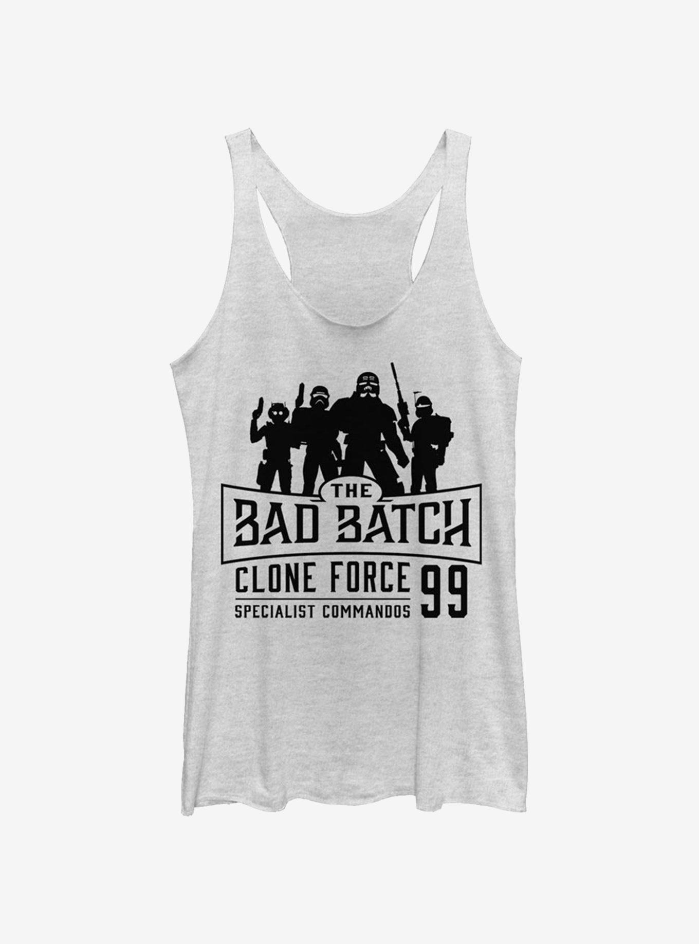 Star Wars: The Clone Wars Bad Batch Emblem Womens Tank Top, WHITE HTR, hi-res