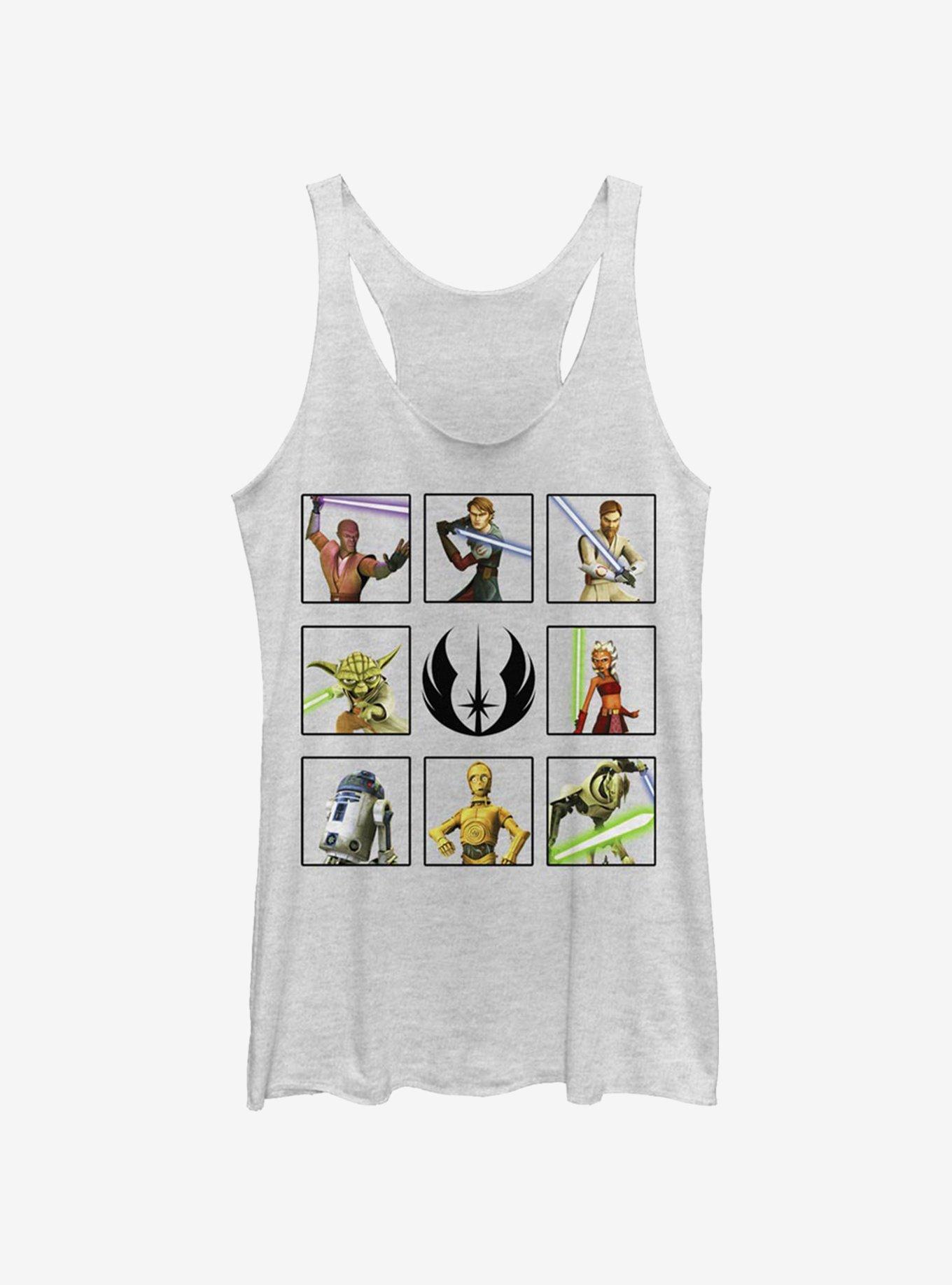 Star Wars: The Clone Wars Box Up Womens Tank Top, WHITE HTR, hi-res