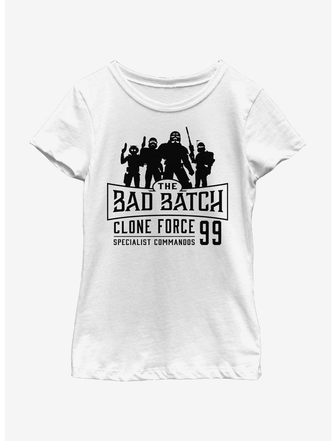 Star Wars: The Clone Wars Bad Batch Emblem Youth Girls T-Shirt, WHITE, hi-res