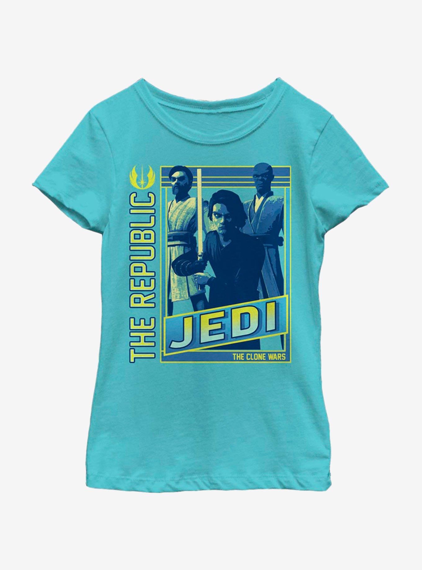 Star Wars: The Clone Wars Jedi Group Youth Girls T-Shirt, TAHI BLUE, hi-res