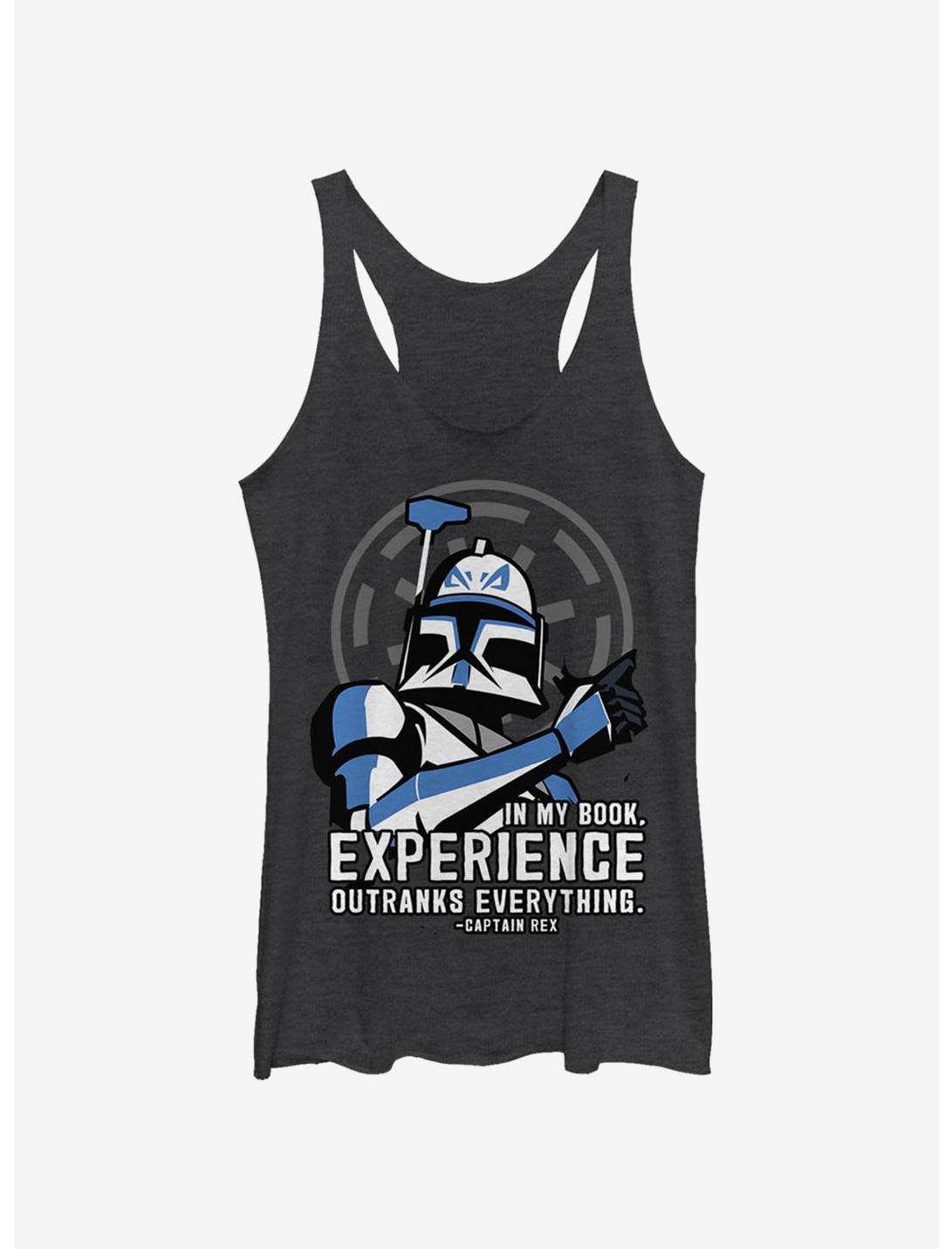 Star Wars: The Clone Wars Outranks Everything Womens Tank Top, BLK HTR, hi-res