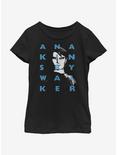 Star Wars: The Clone Wars Anakin Text Youth Girls T-Shirt, BLACK, hi-res