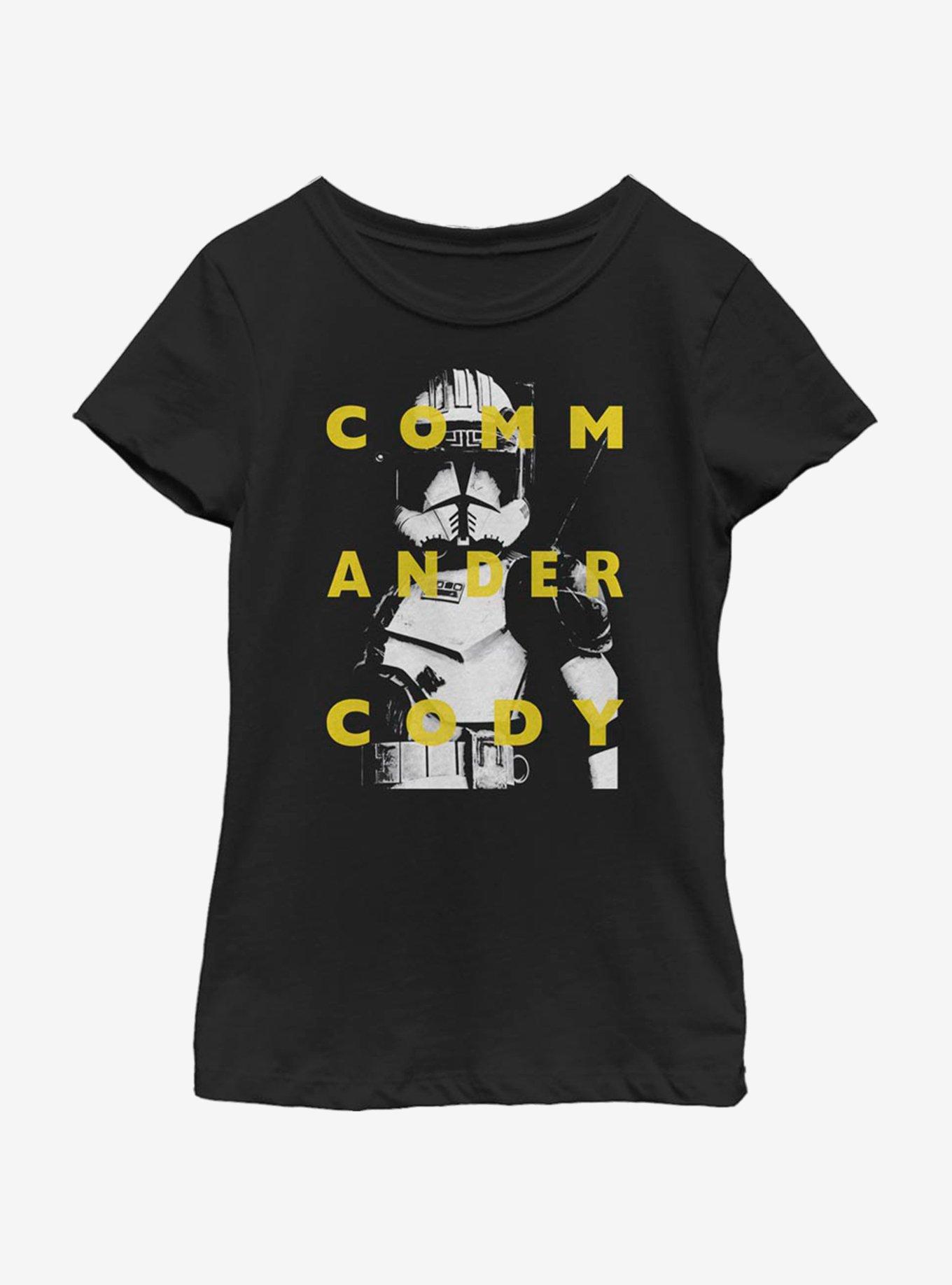 Star Wars: The Clone Wars Commander Cody Text Youth Girls T-Shirt, BLACK, hi-res