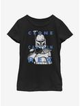 Star Wars: The Clone Wars Captain Rex Text Youth Girls T-Shirt, BLACK, hi-res