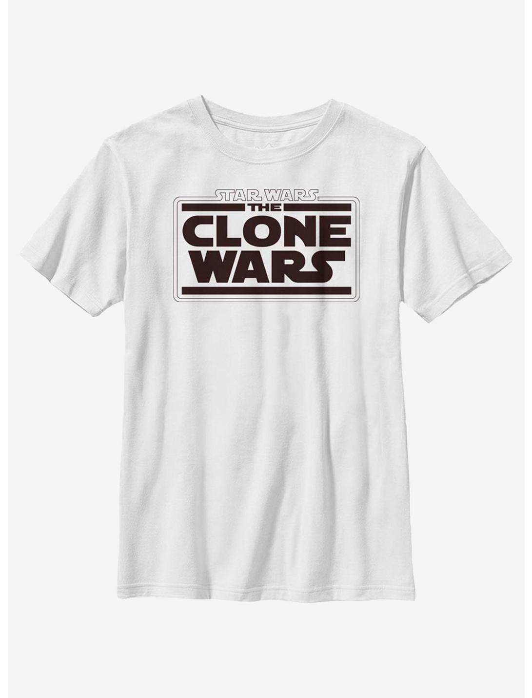 Star Wars: The Clone Wars Logo Youth T-Shirt, WHITE, hi-res
