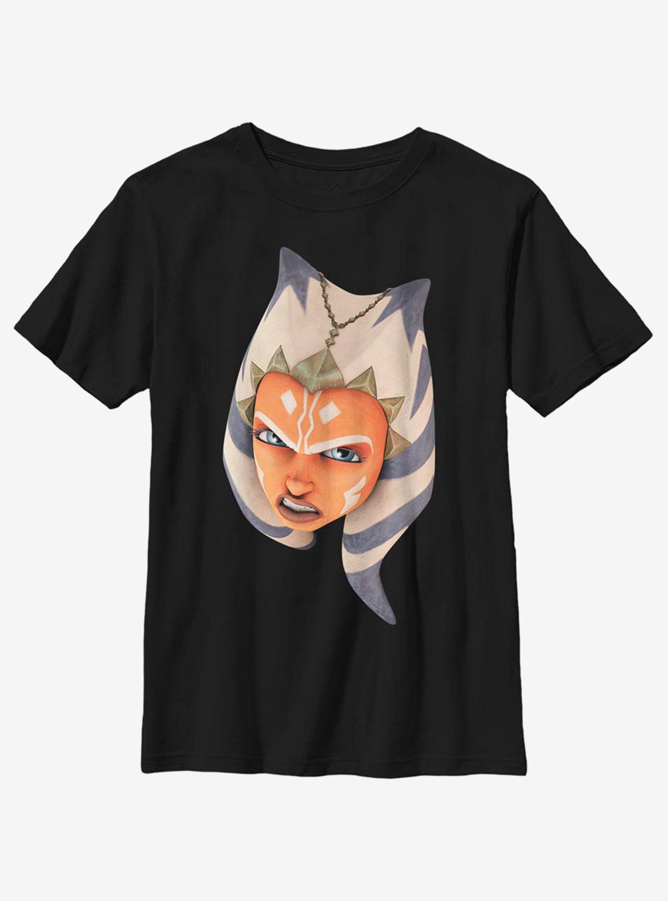 Star Wars: The Clone Wars Ahsoka Face Youth T-Shirt, BLACK, hi-res