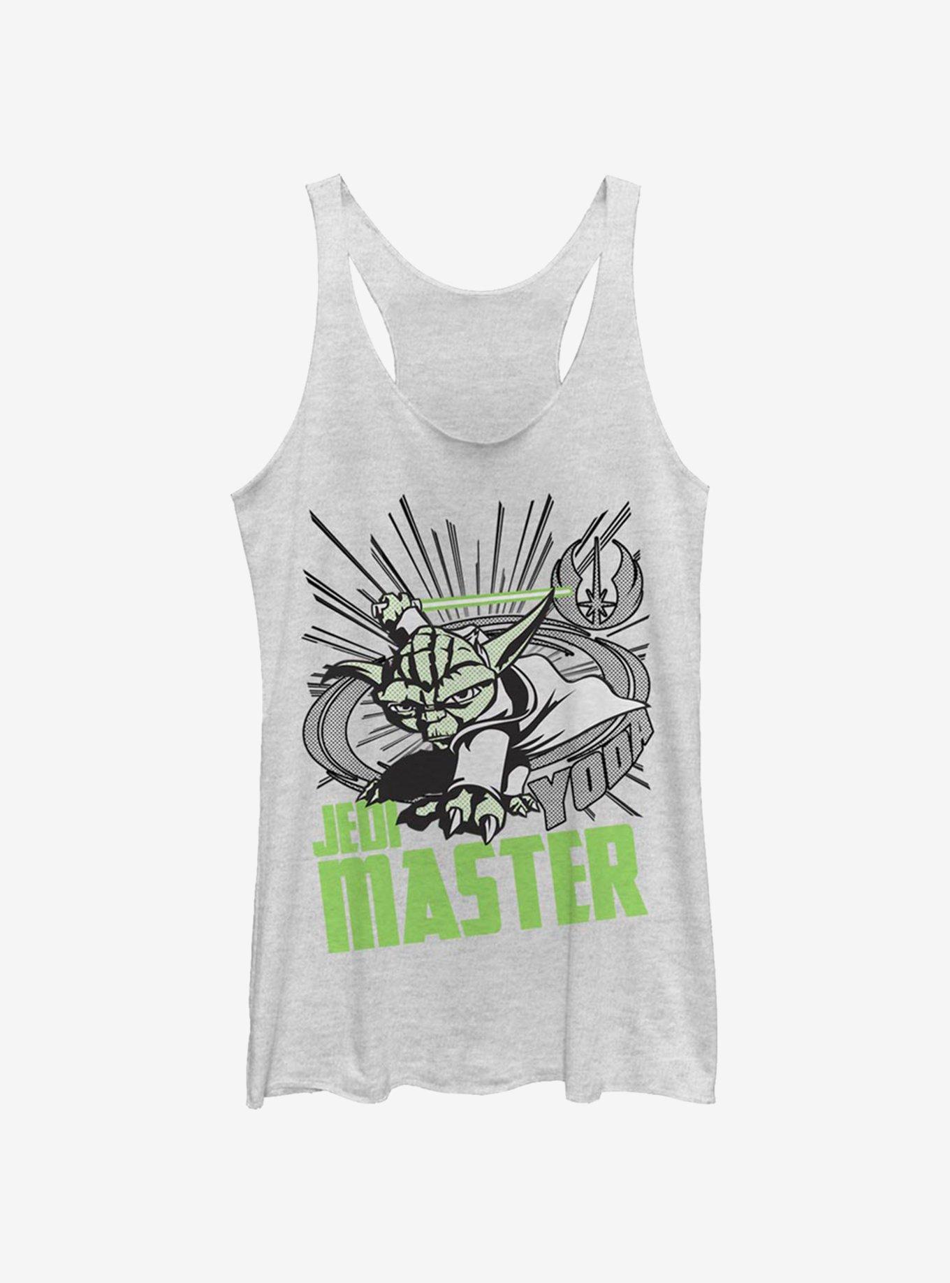 Star Wars: The Clone Wars Yoda Master Womens Tank Top, WHITE HTR, hi-res