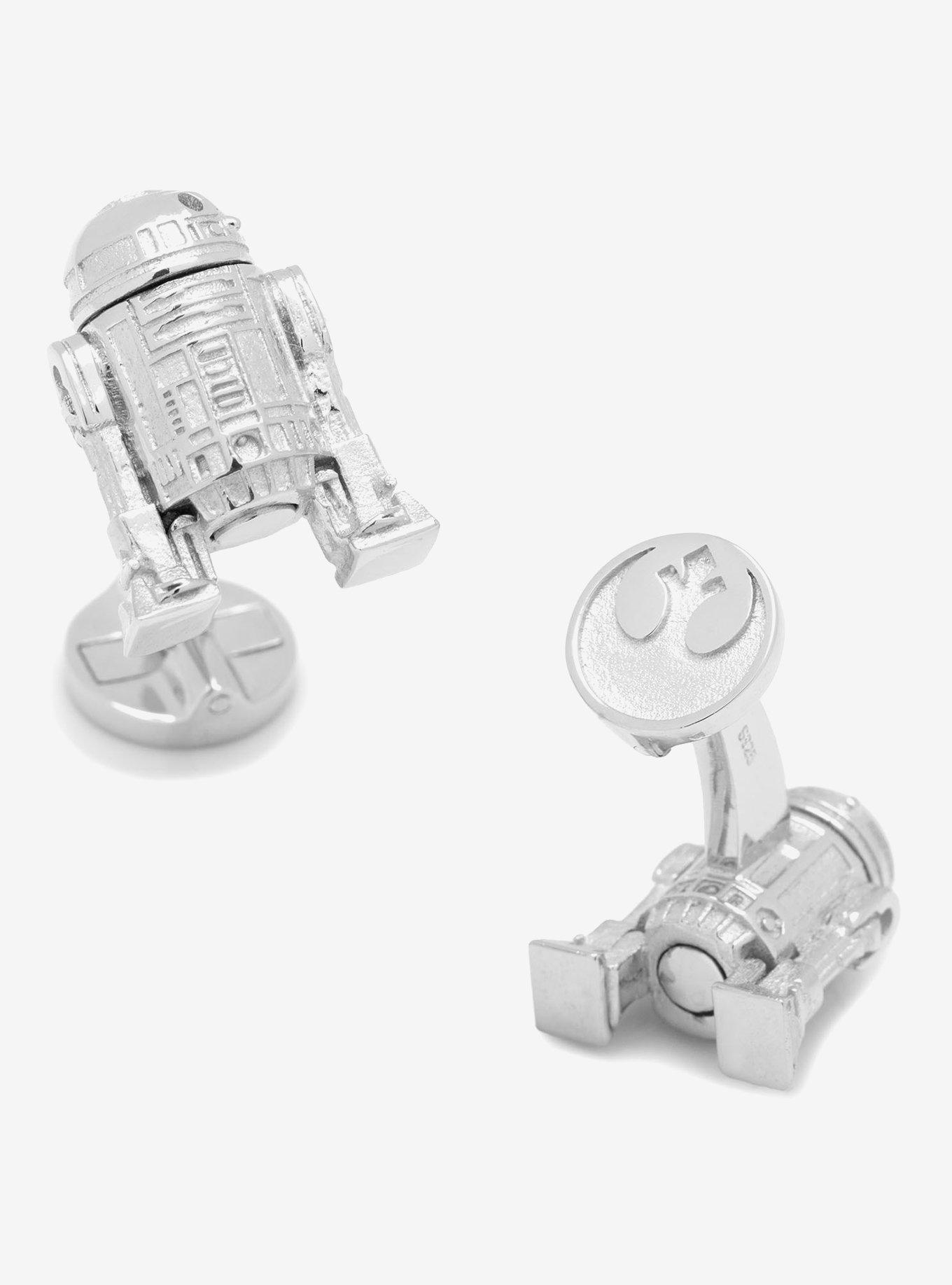 Star Wars Sterling Silver 3D R2D2 Cufflinks, , hi-res