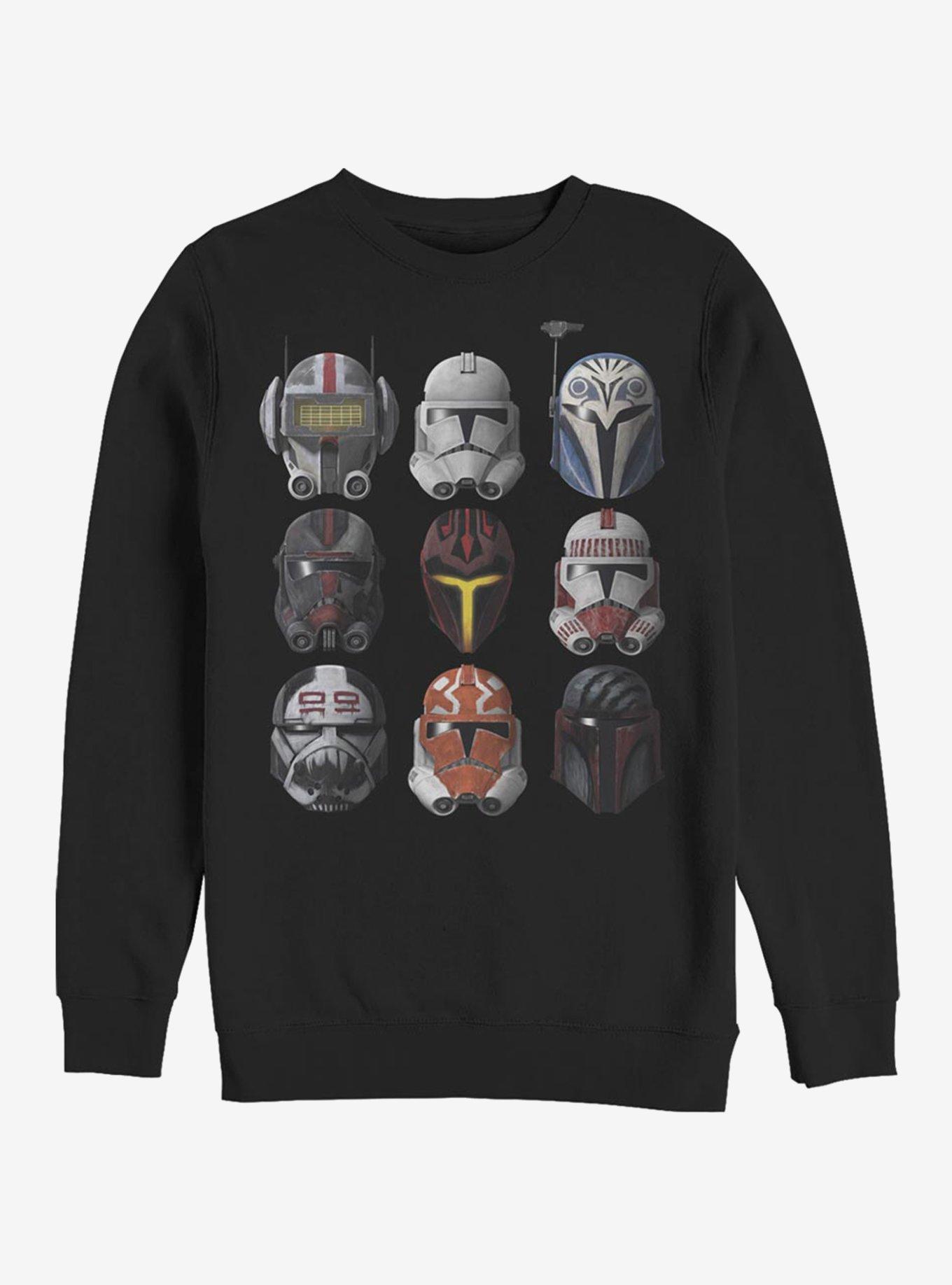 Star Wars: The Clone Wars Clone Helmets Sweatshirt, BLACK, hi-res