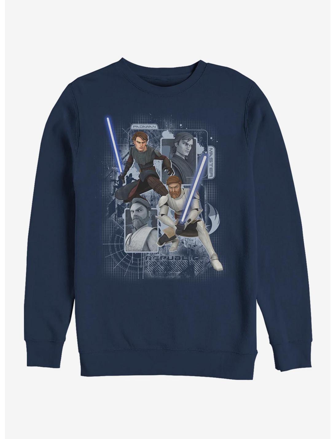Plus Size Star Wars: The Clone Wars Schematic Shot Sweatshirt, NAVY, hi-res