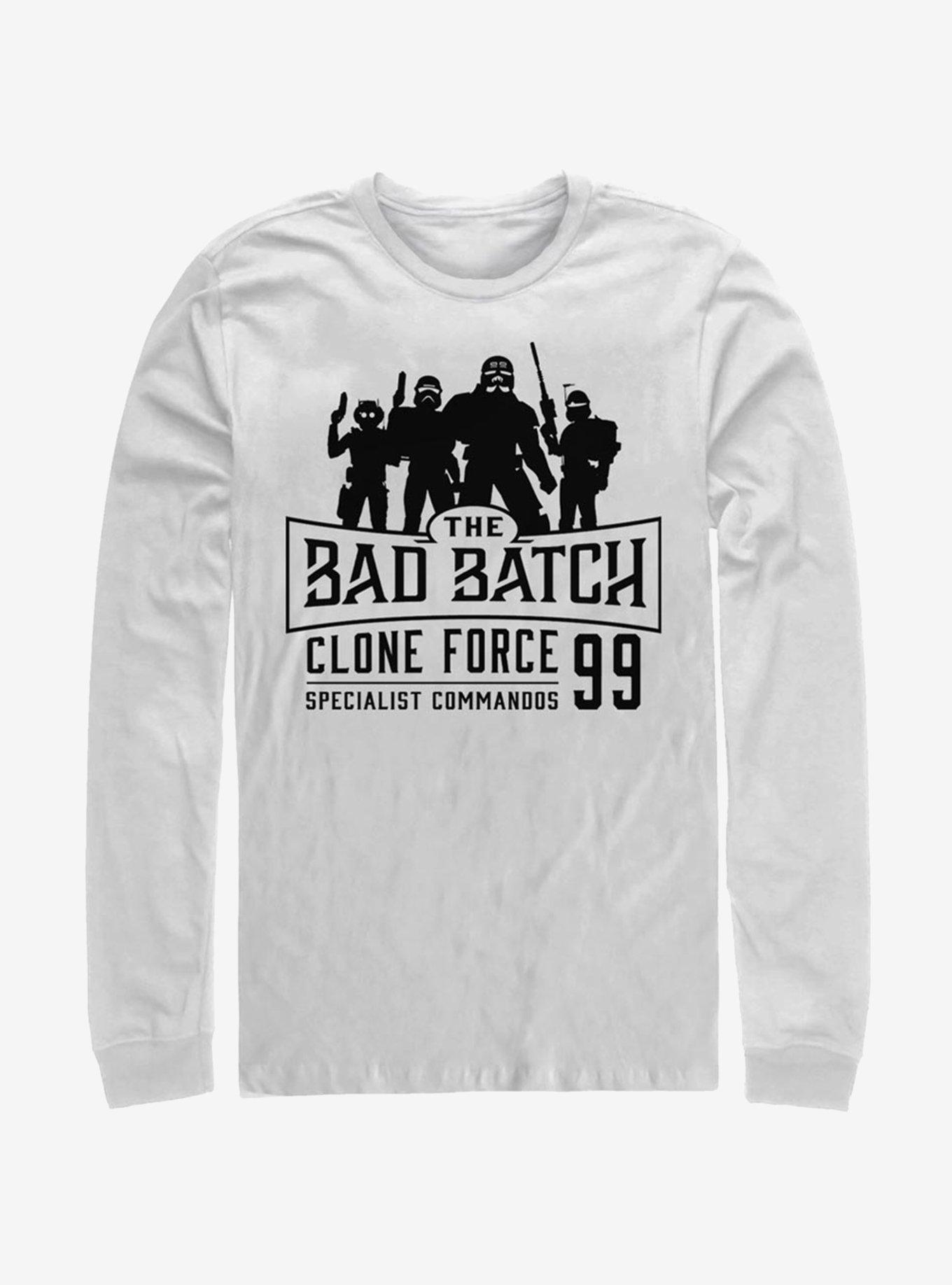 Star Wars: The Clone Wars Bad Batch Emblem Long-Sleeve T-Shirt, WHITE, hi-res