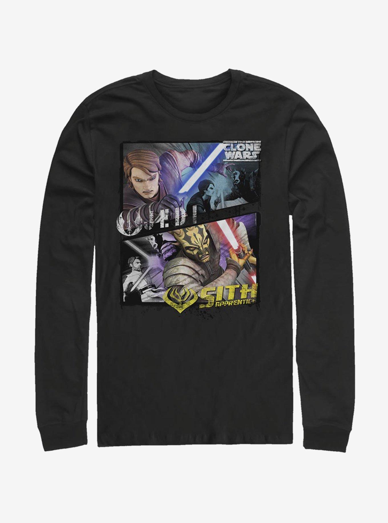 Star Wars: The Clone Wars Bad Side Panel Long-Sleeve T-Shirt, BLACK, hi-res