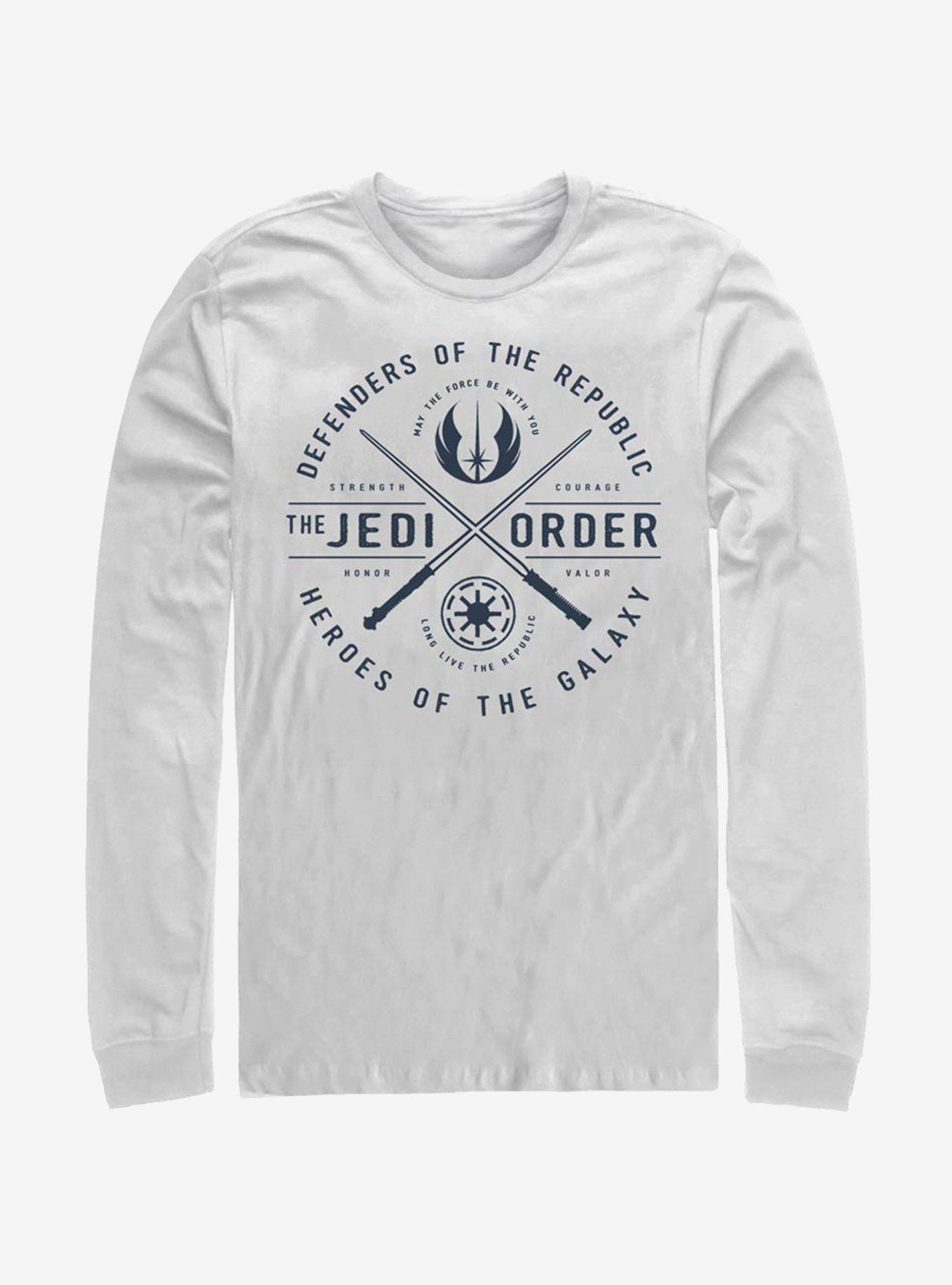 Star Wars: The Clone Wars Jedi Order Emblem Long-Sleeve T-Shirt, WHITE, hi-res