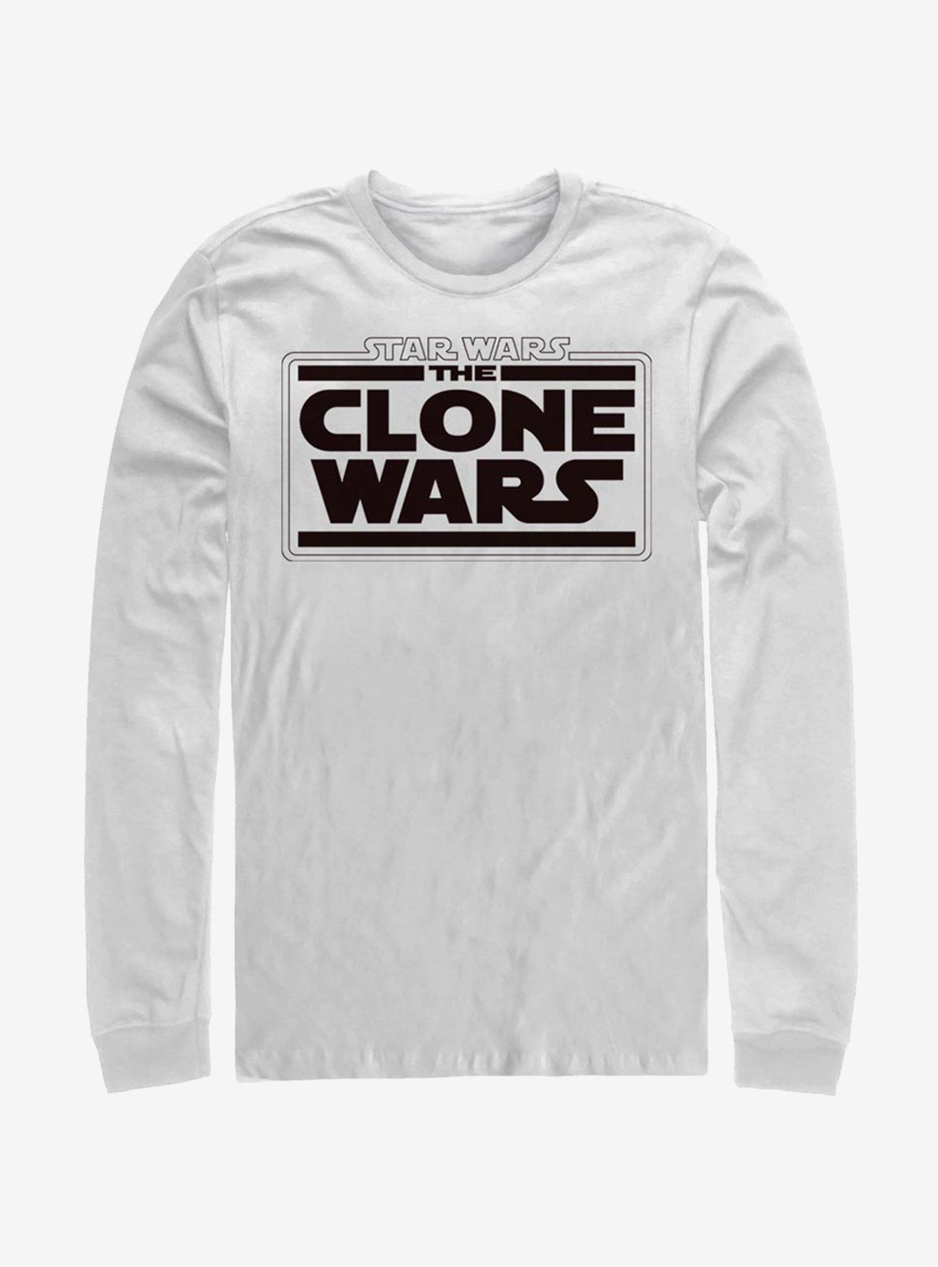 Star Wars: The Clone Wars Logo Long-Sleeve T-Shirt, WHITE, hi-res