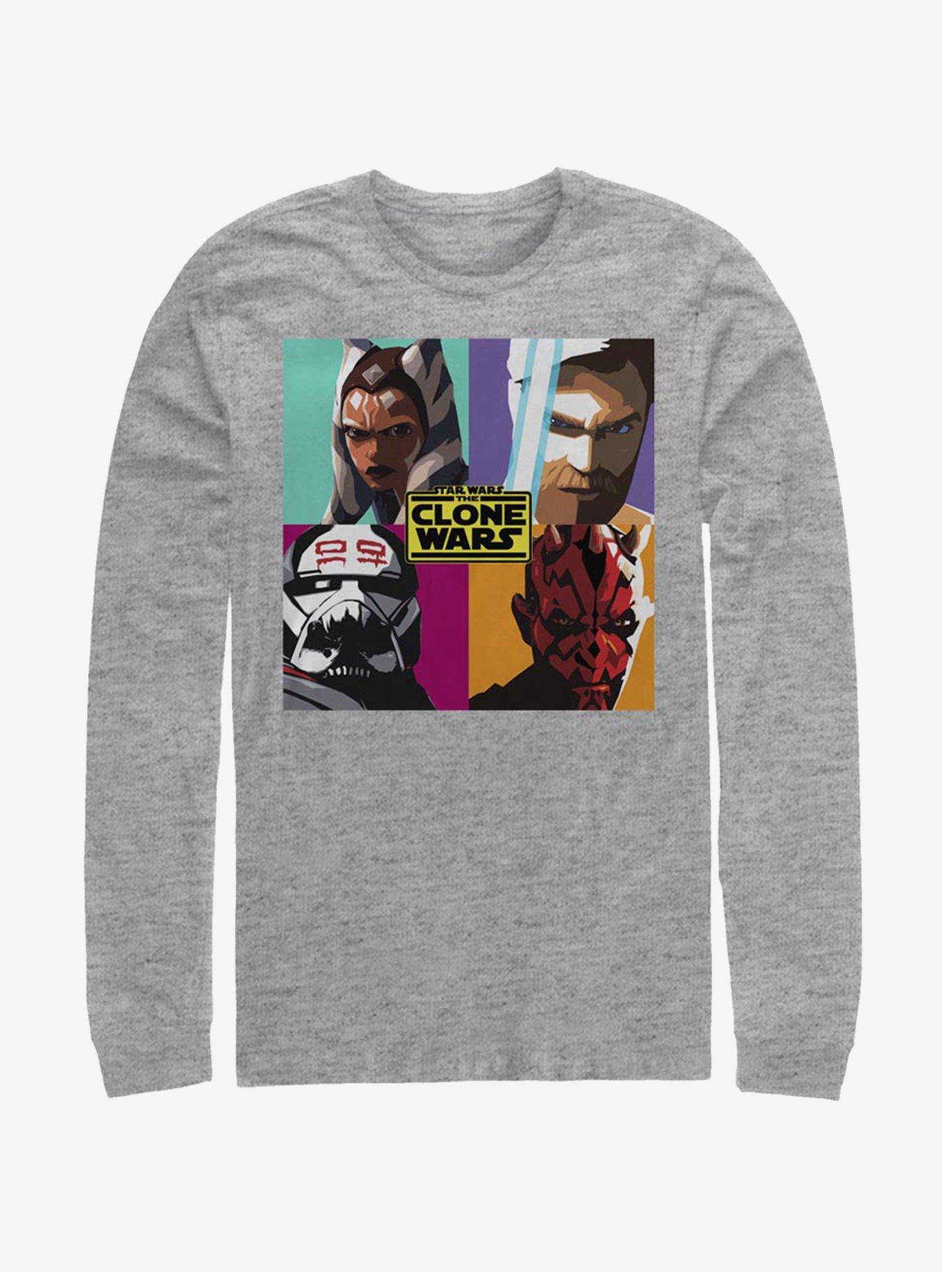 Plus Size Star Wars: The Clone Wars Ahsoka Heroes Pop Art Long-Sleeve T-Shirt, ATH HTR, hi-res
