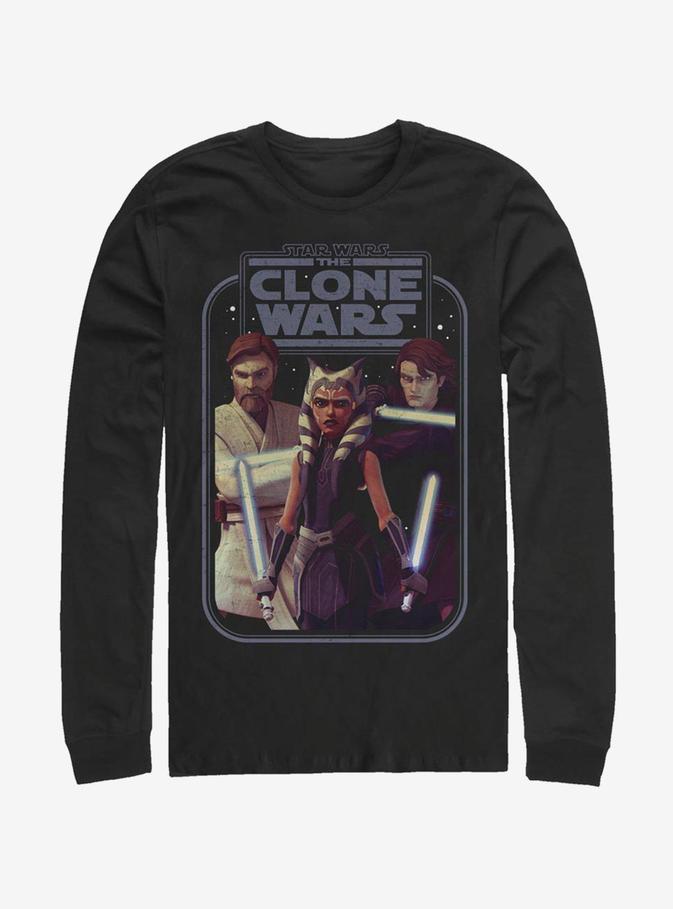 Star Wars: The Clone Wars Ahsoka Hero Group Shot Long-Sleeve T-Shirt, BLACK, hi-res