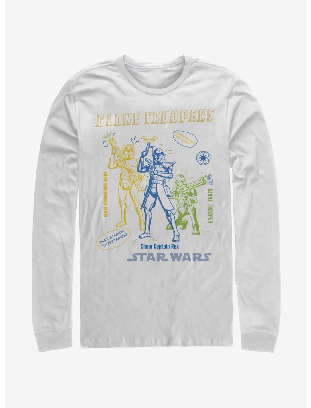 Star Wars: The Clone Wars Doodle Trooper Long-Sleeve T-Shirt, WHITE, hi-res