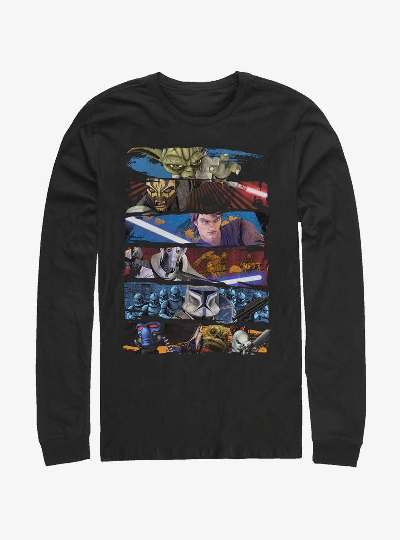 Star Wars: The Clone Wars Face Off Long-Sleeve T-Shirt, BLACK, hi-res