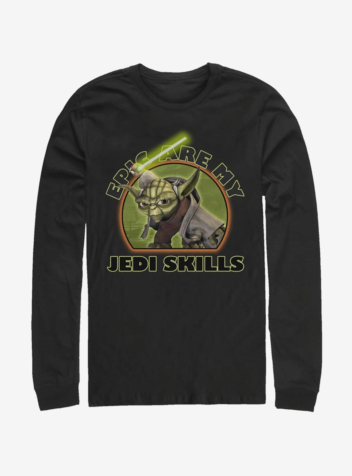 Star Wars: The Clone Wars Yoda Jedi Skills Long-Sleeve T-Shirt, BLACK, hi-res