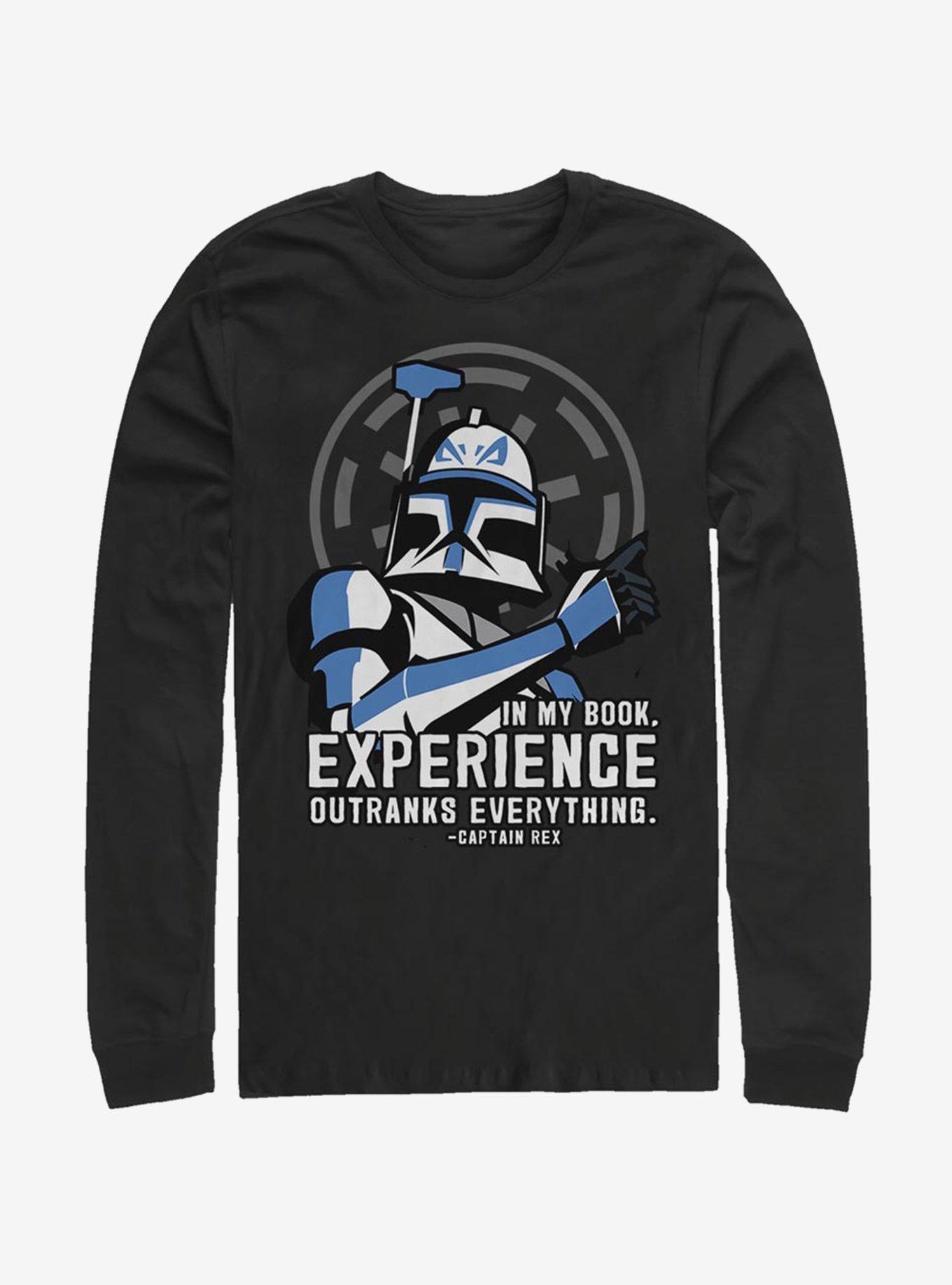 Star Wars: The Clone Wars Outranks Everything Long-Sleeve T-Shirt, BLACK, hi-res