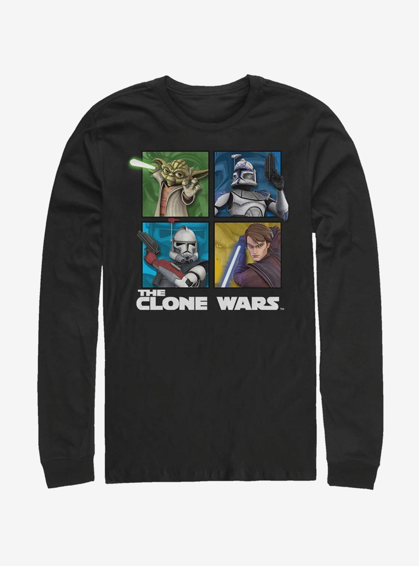 Star Wars: The Clone Wars Panel Four Long-Sleeve T-Shirt, BLACK, hi-res