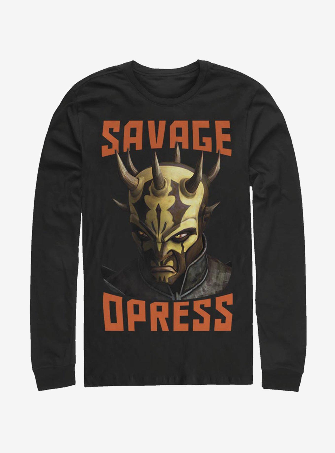 Star Wars: The Clone Wars Savage Opress Face Long-Sleeve T-Shirt, BLACK, hi-res