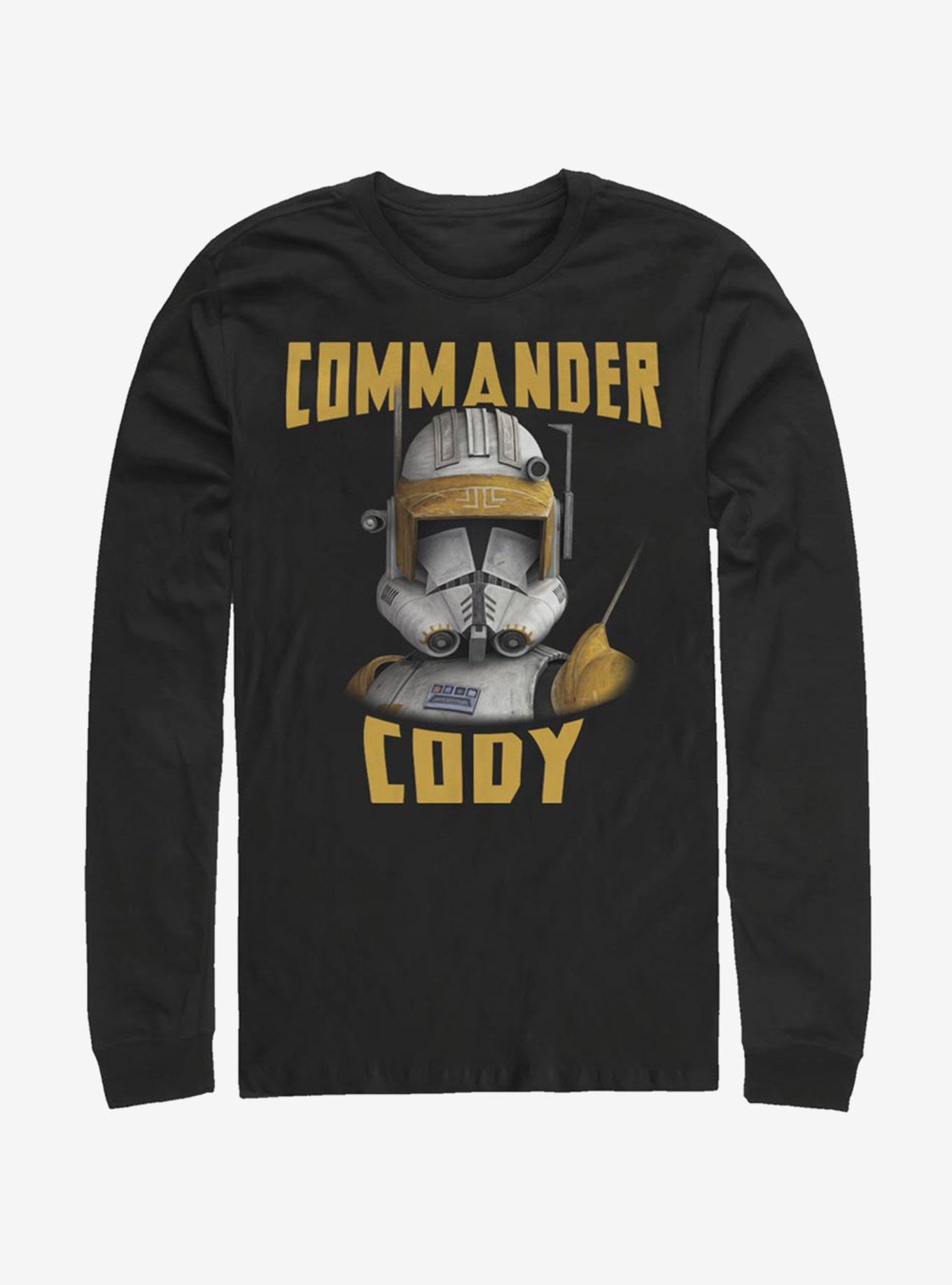 Star Wars: The Clone Wars Commander Cody Helmet Long-Sleeve T-Shirt, BLACK, hi-res