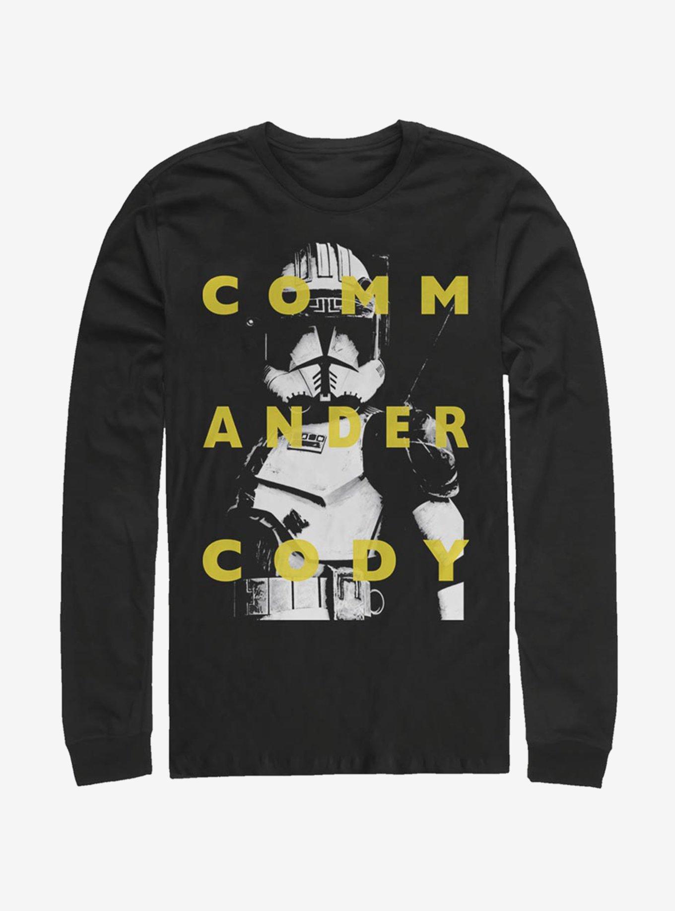 Star Wars: The Clone Wars Commander Cody Text Long-Sleeve T-Shirt, BLACK, hi-res