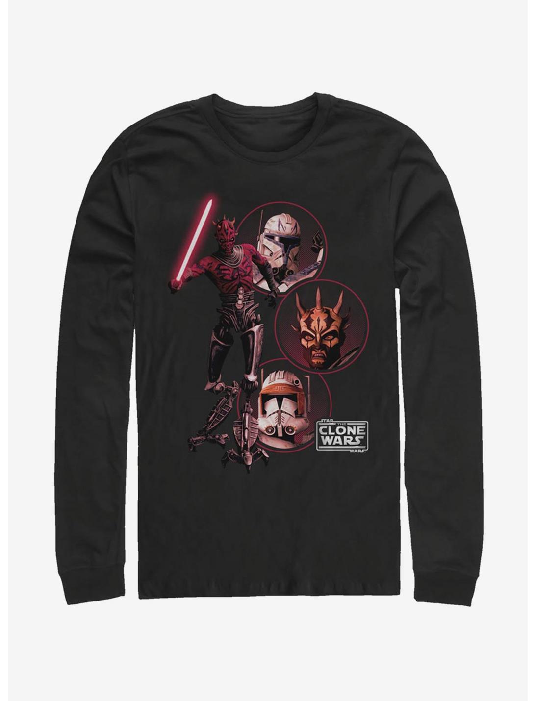 Plus Size Star Wars: The Clone Wars Darkside Group Long-Sleeve T-Shirt, BLACK, hi-res