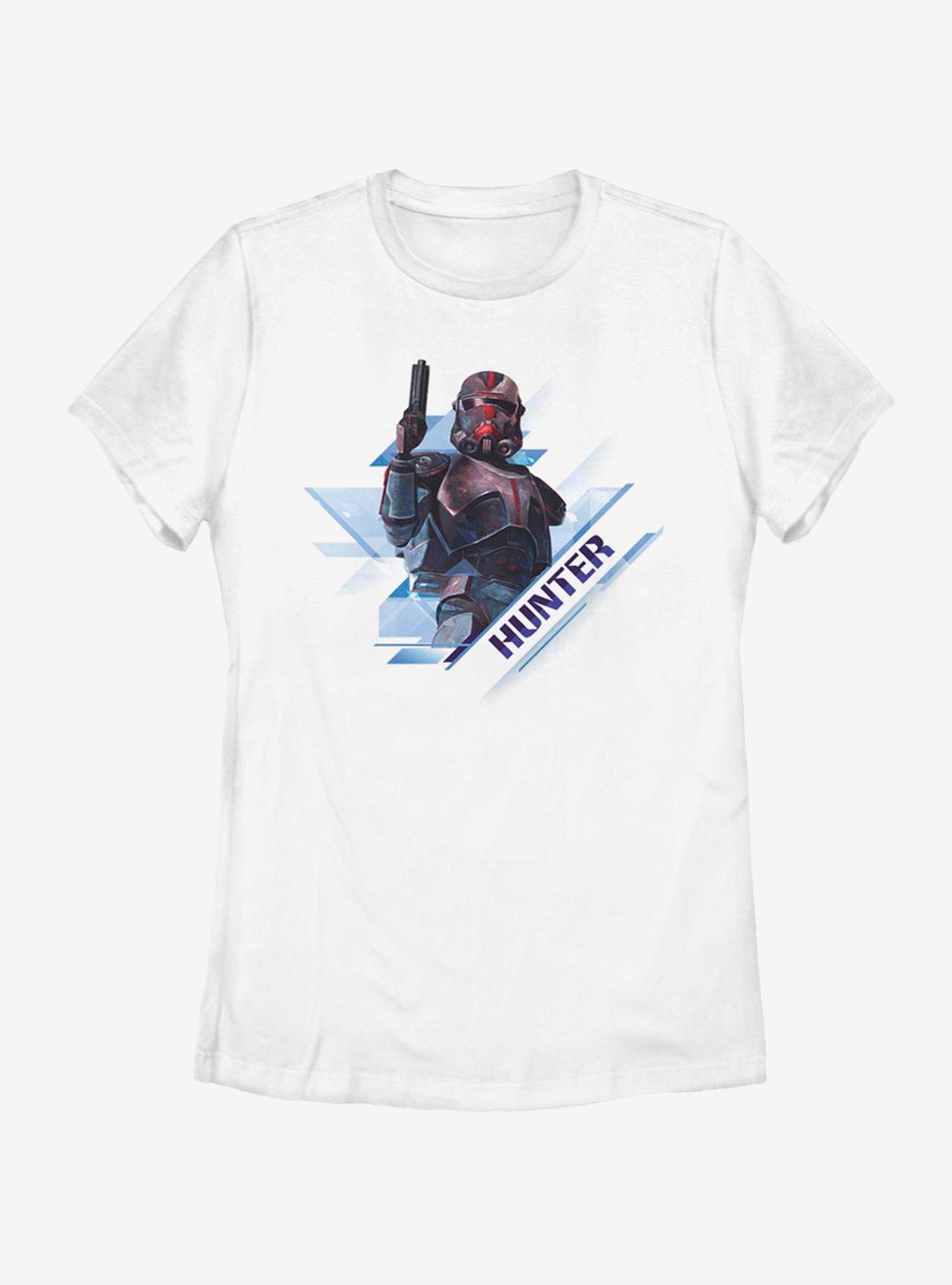 Star Wars: The Clone Wars Hunter Angled Womens T-Shirt, WHITE, hi-res