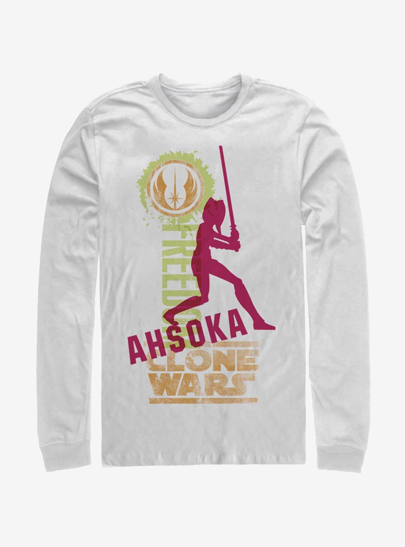 Star Wars: The Clone Wars Freedom Ahsoka Long-Sleeve T-Shirt, WHITE, hi-res