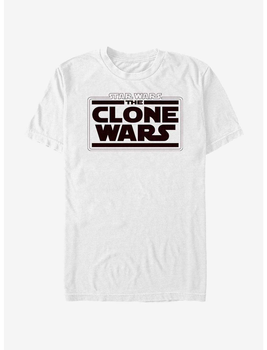 Plus Size Star Wars: The Clone Wars Logo T-Shirt, WHITE, hi-res