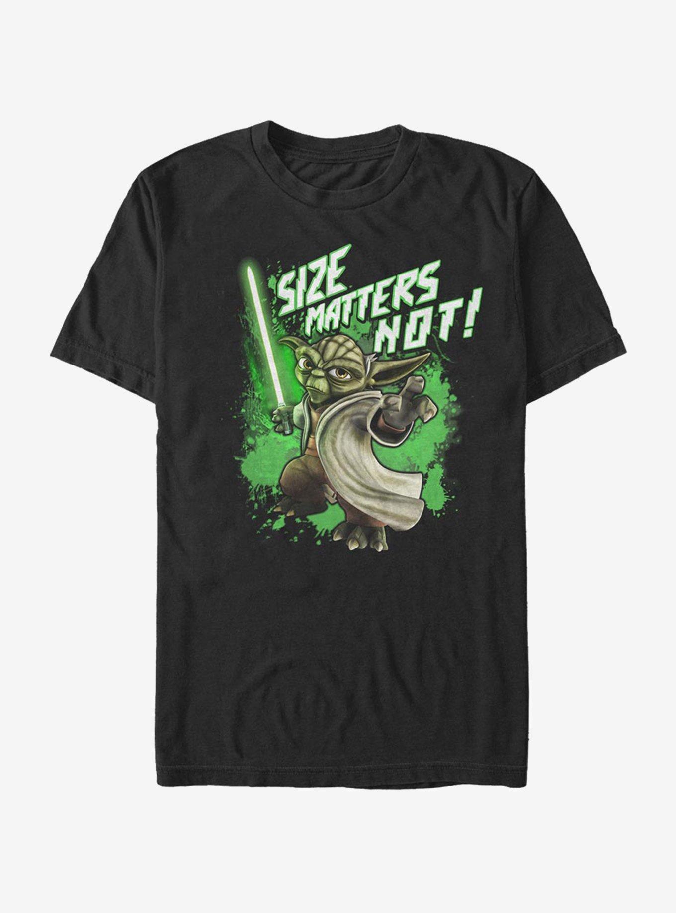 Star Wars: The Clone Wars Yoda Size Matters Not T-Shirt, BLACK, hi-res