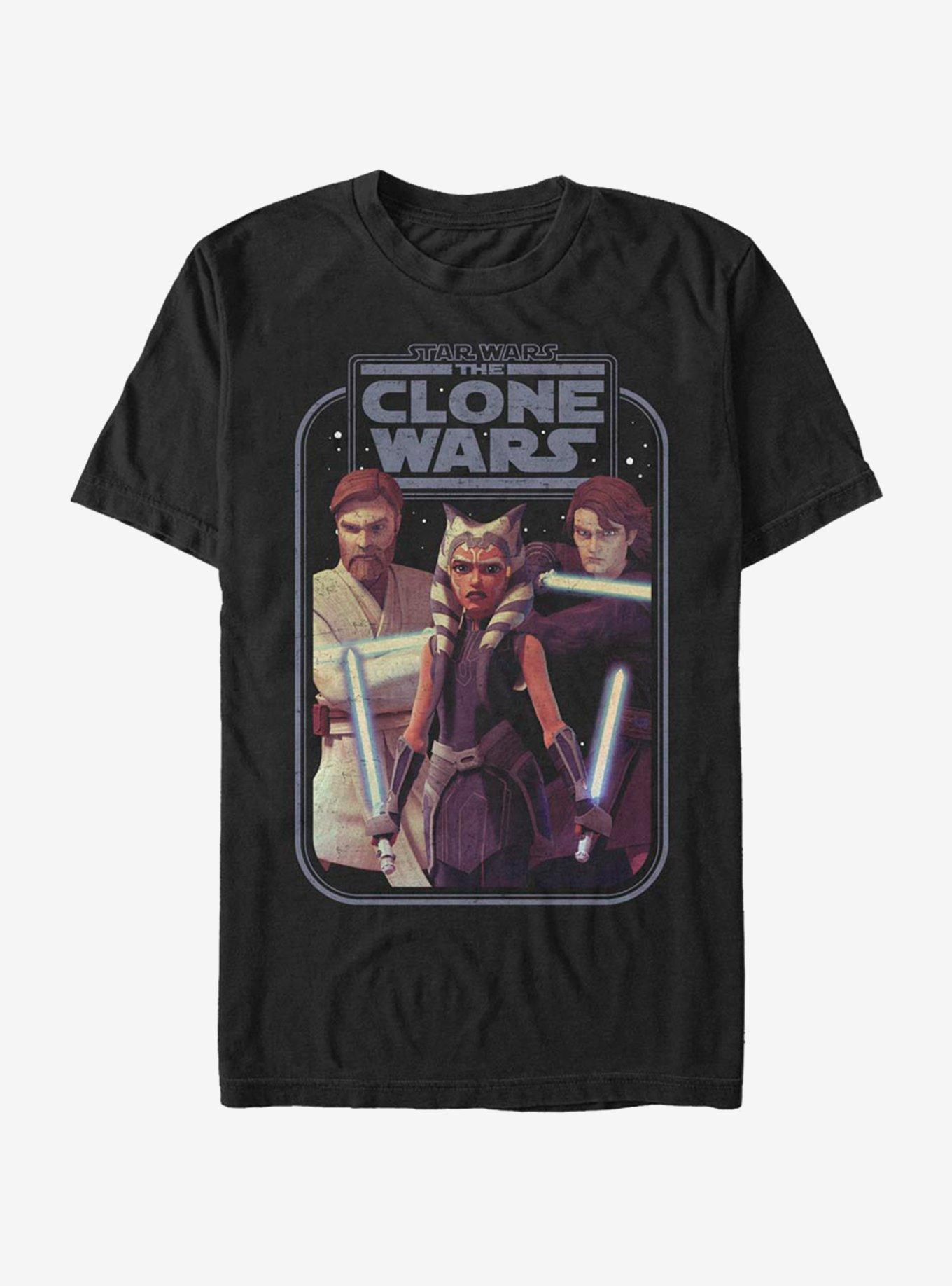 Star Wars: The Clone Wars Ahsoka Hero Group Shot T-Shirt, BLACK, hi-res