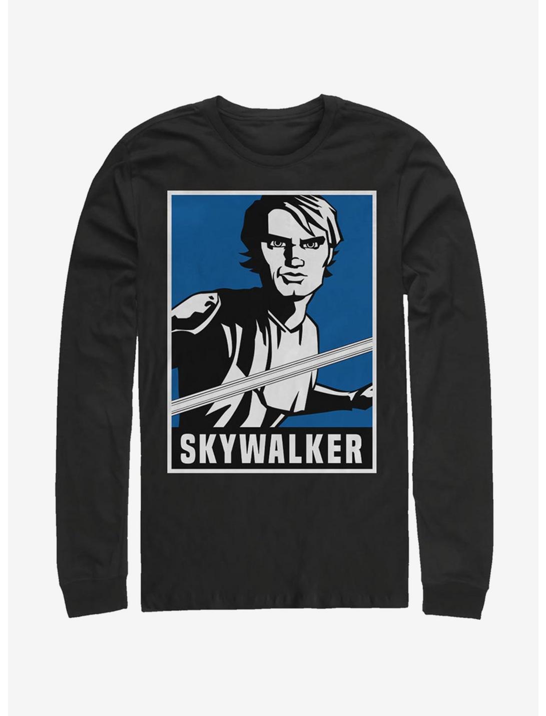 Star Wars: The Clone Wars Skywalker Poster Long-Sleeve T-Shirt, BLACK, hi-res