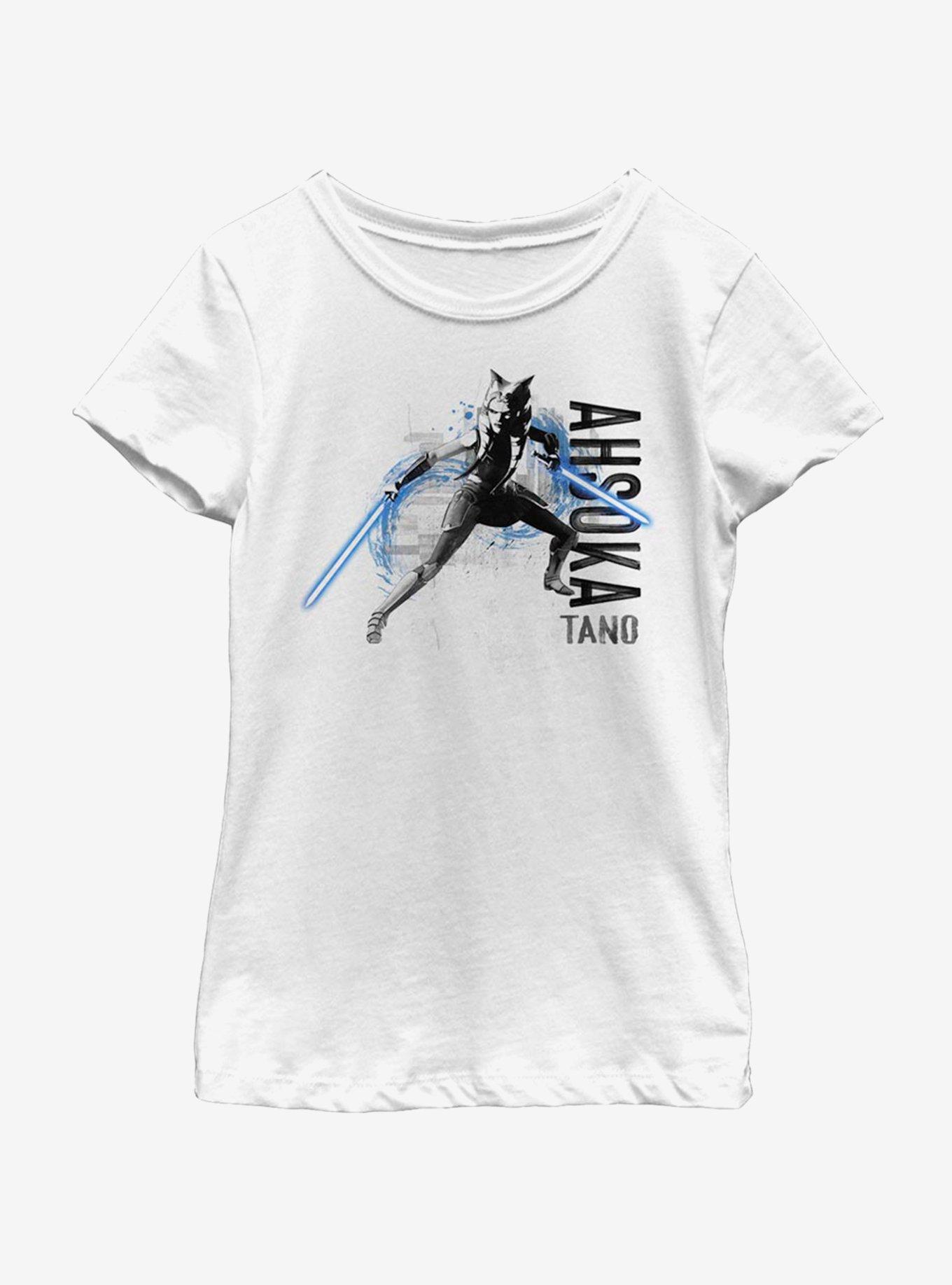 Star Wars: The Clone Wars Ahsoka Collage Youth Girls T-Shirt, WHITE, hi-res