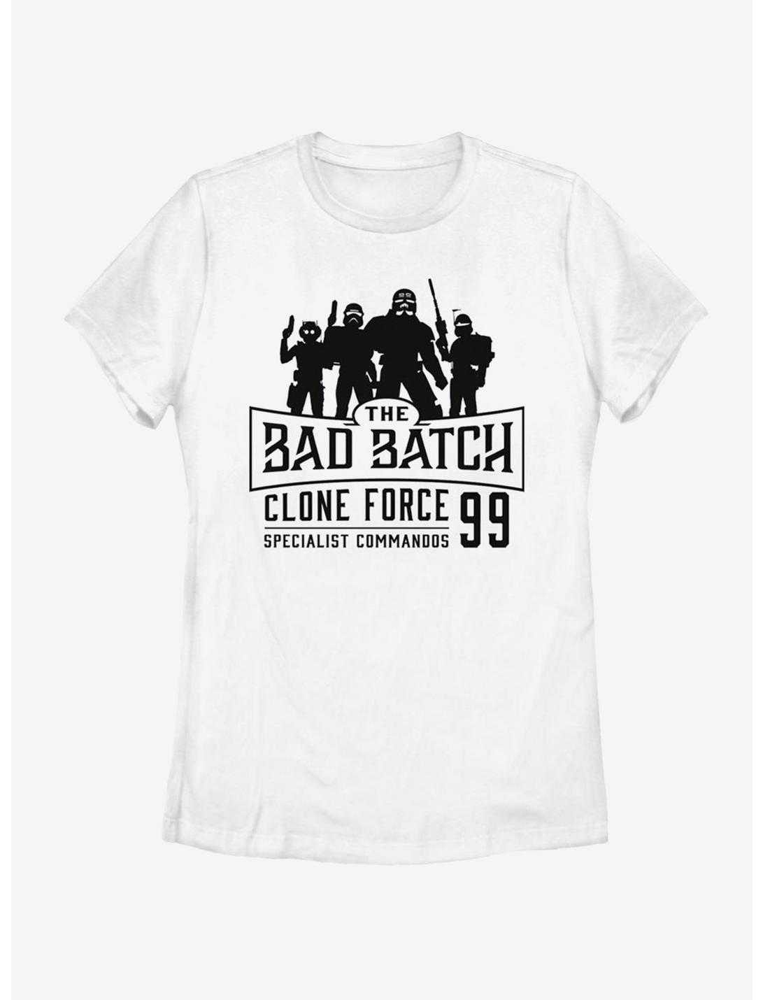 Star Wars: The Clone Wars Bad Batch Emblem Womens T-Shirt, WHITE, hi-res