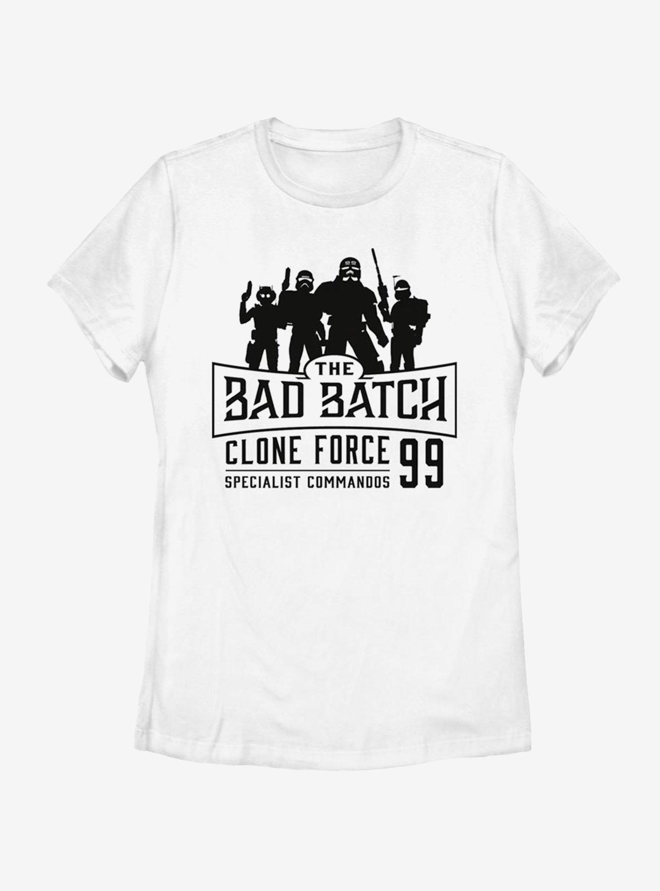 Star Wars: The Clone Wars Bad Batch Emblem Womens T-Shirt, WHITE, hi-res