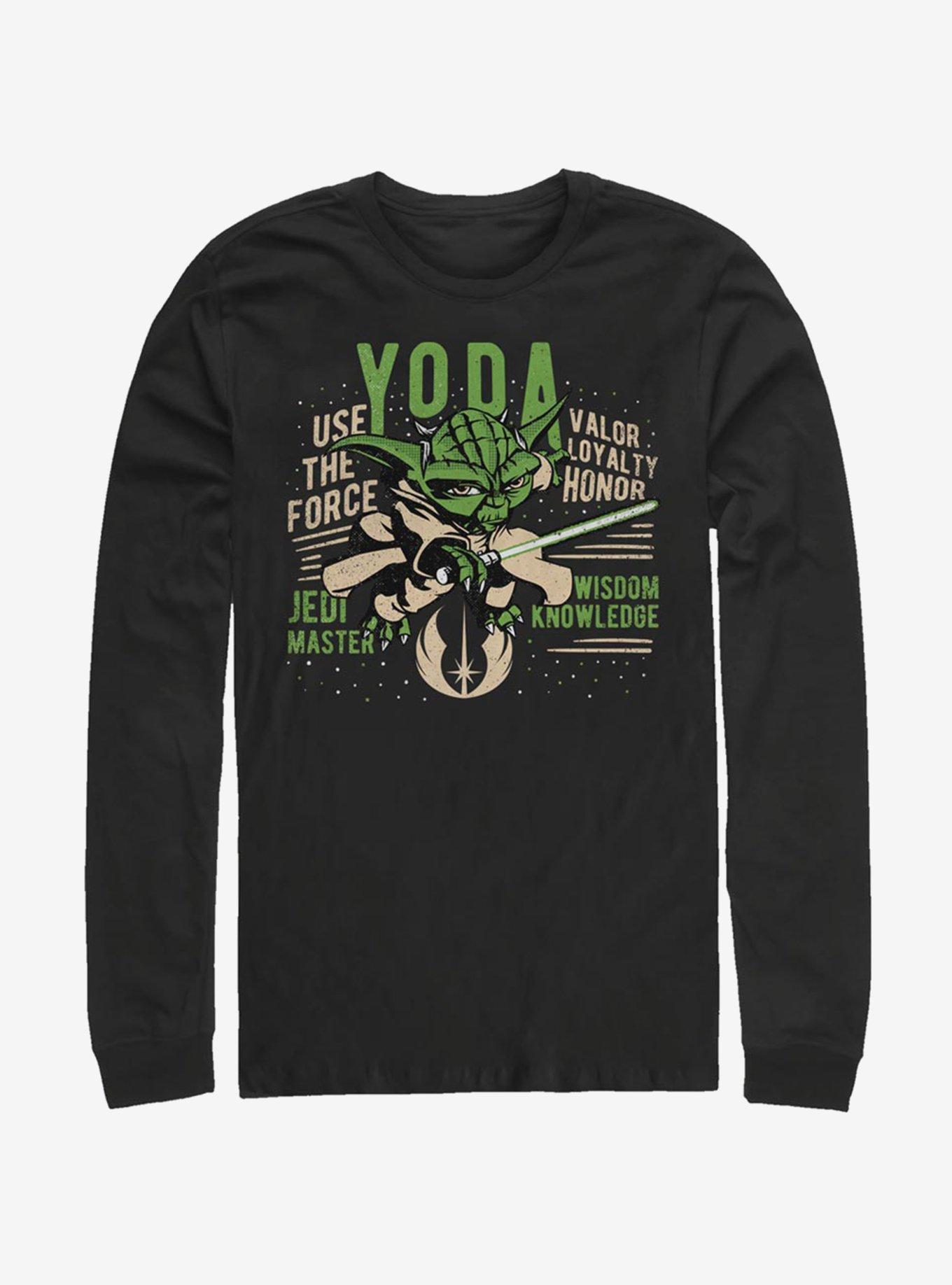 Star Wars: The Clone Wars Yoda Long-Sleeve T-Shirt, BLACK, hi-res